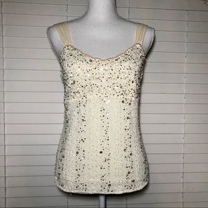 Ann Taylor Sequin and Lace Tank Top